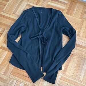 Brandy Melville Black Women's Sweater with Tie in Front